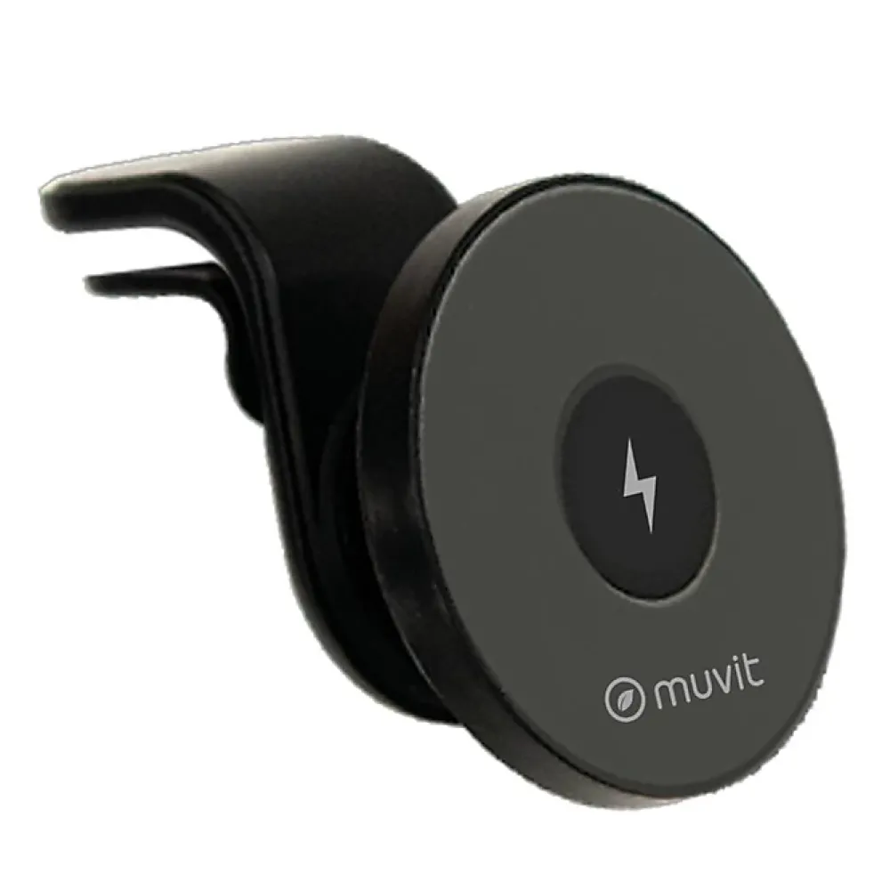 Muvit Support Voiture Magnétique Chargeur MagSafe 15W avec Câble USB-C Noir