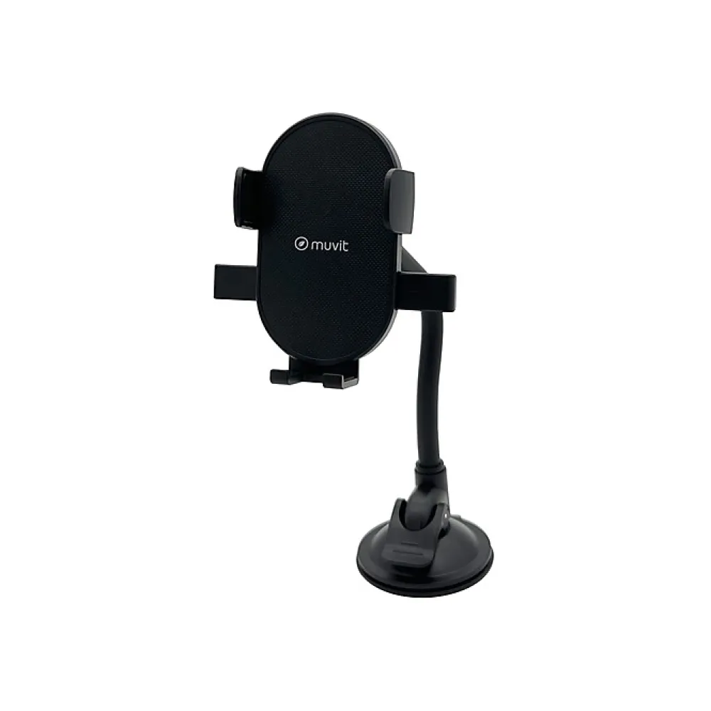 Muvit Accessoire Smartphone Et Tablette-Support Voiture pour Smartphones 2 en 1 Flex avec Pince Extensible à 87mm Noir
