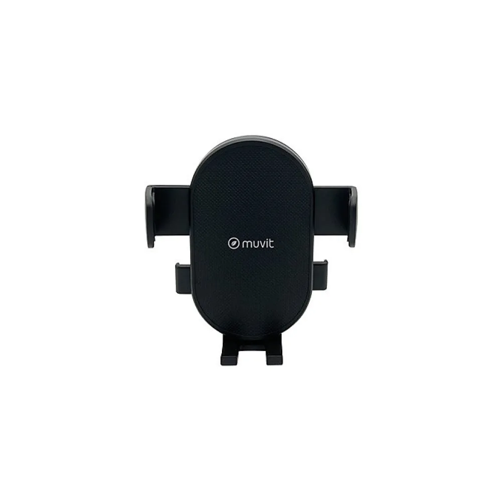 Muvit Accessoire Smartphone Et Tablette-Support Voiture pour Smartphones 2 en 1 Flex avec Pince Extensible à 87mm Noir