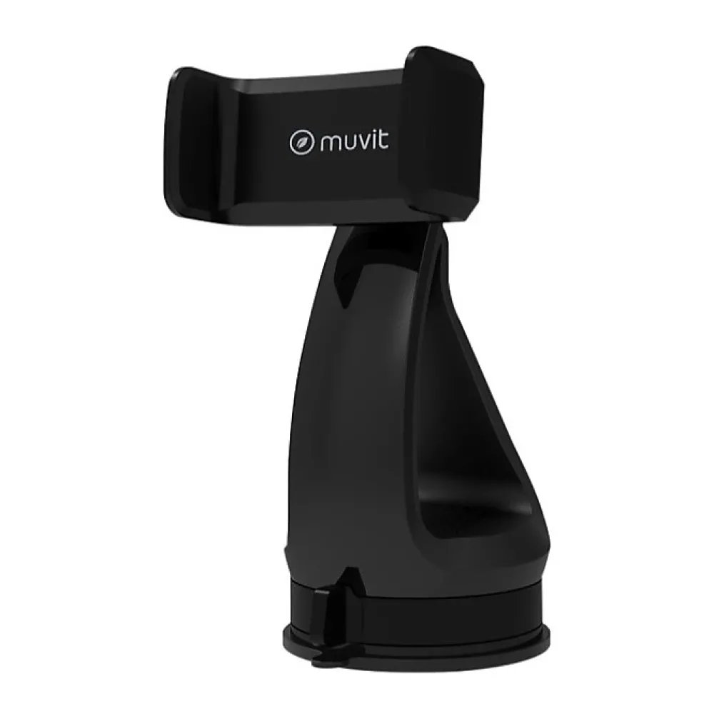 Muvit Support Voiture pour Smartphones Rotatif à 360 Pince Extensible à 80mm Noir