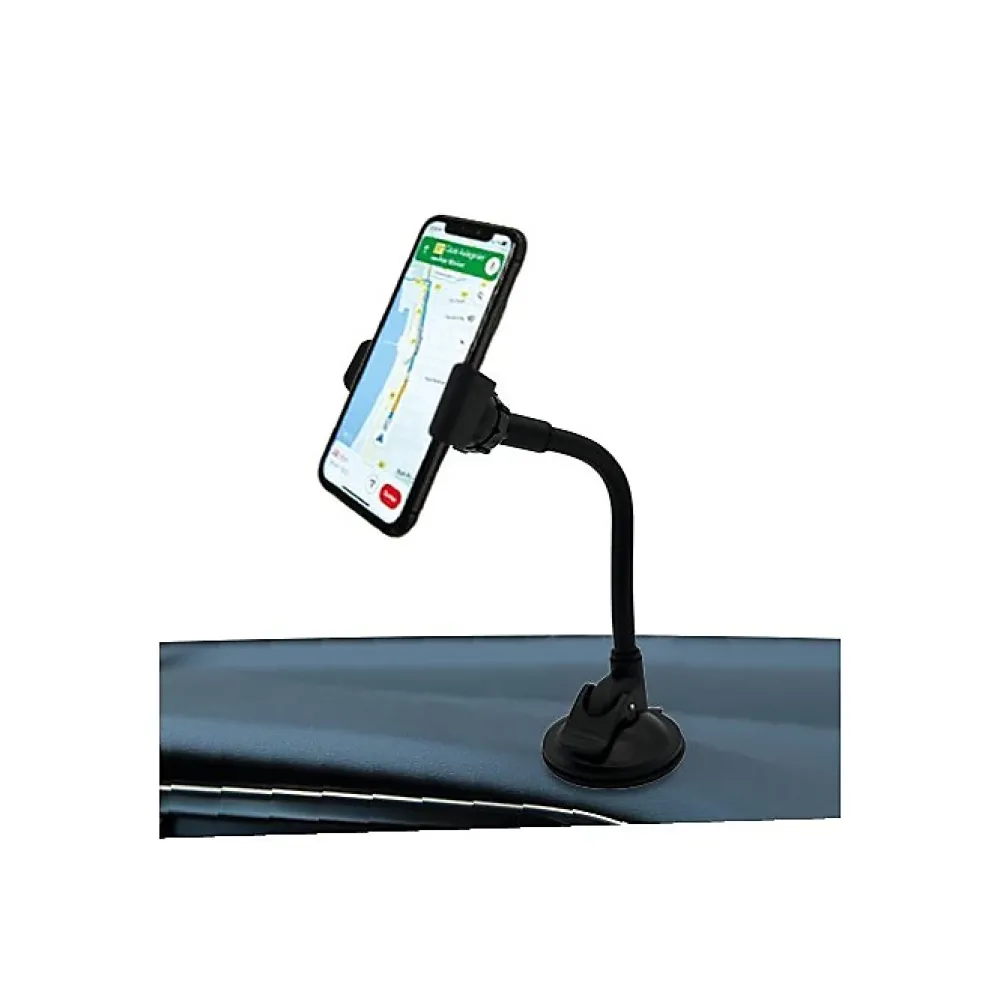 Muvit Accessoire Smartphone Et Tablette-Support Voiture Universel Flex Rotatif à 360 avec Pince Extensible à 100mm Noir