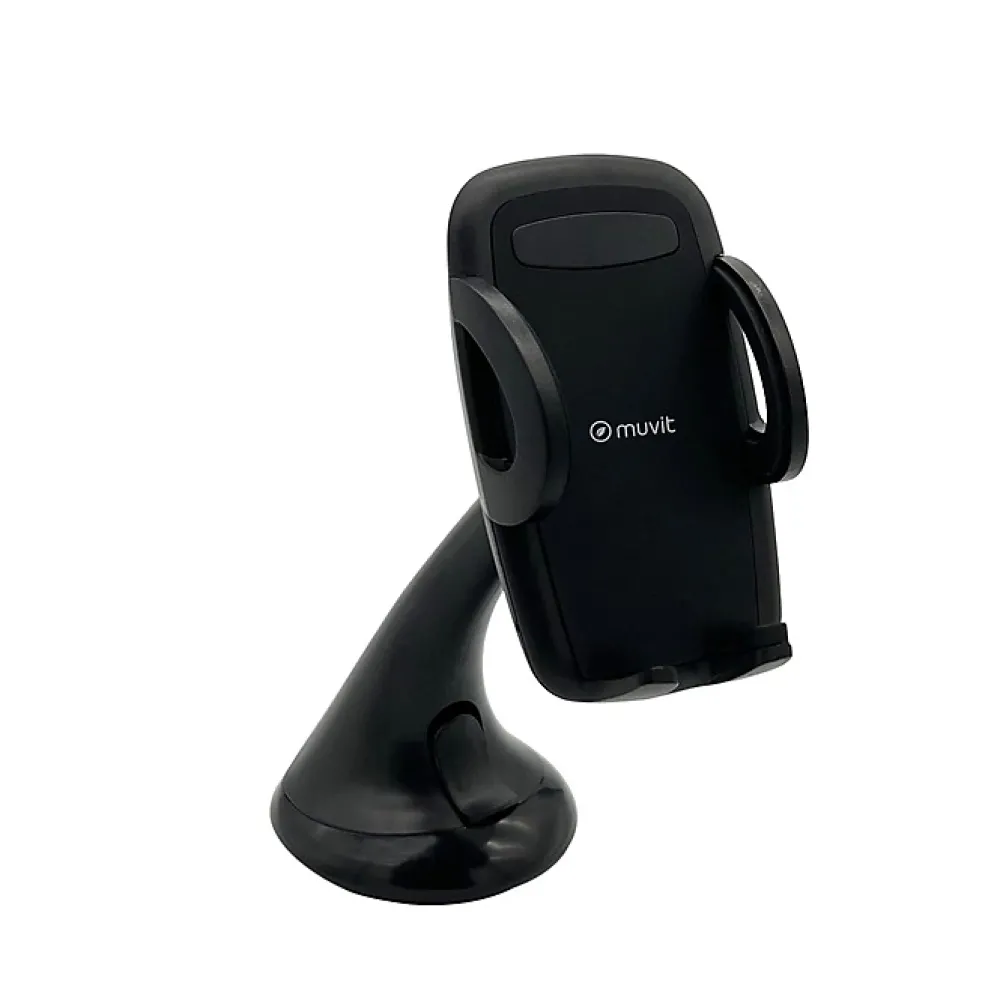 Muvit Accessoire Smartphone Et Tablette-Support Voiture Universel 2 en 1 avec Pince Extensible à 92mm Noir