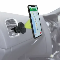 Muvit Accessoire Smartphone Et Tablette-Support Voiture Universel Magnétique avec Deux Plaques Adhésives Noir