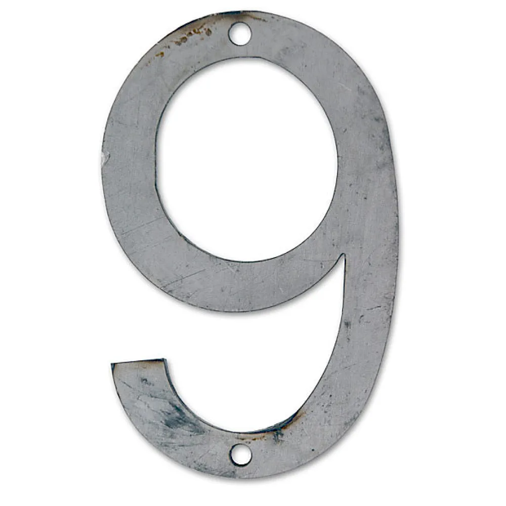 Chapuis N° de maison - marquage 9 - en acier - couleur gris - à visser - hauteur 12 cm - CPA9