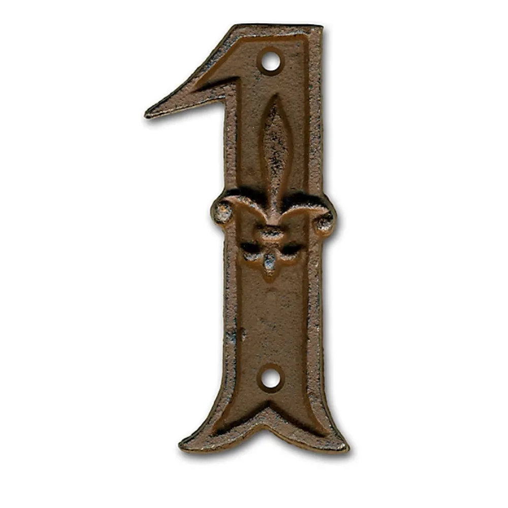 Chapuis N° de maison - marquage 1 - en fonte - couleur marron - à visser - hauteur 12 cm - DB62-1