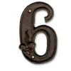 Chapuis N° de maison - marquage 6 - en fonte - couleur marron - à visser - hauteur 12 cm - DB62-6