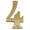 Chapuis Chiffre Et Lettre Pour Maison-N° de maison - marquage 4 - en laiton - couleur or - à visser - hauteur 9,7 cm - CLM9704