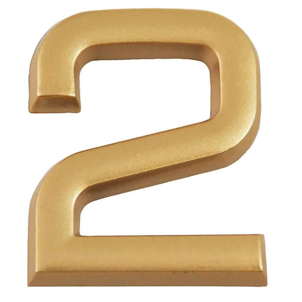 Chapuis N° de maison - marquage 2 - en PVC - couleur or - autocollant - hauteur 3,7 cm - LD3702
