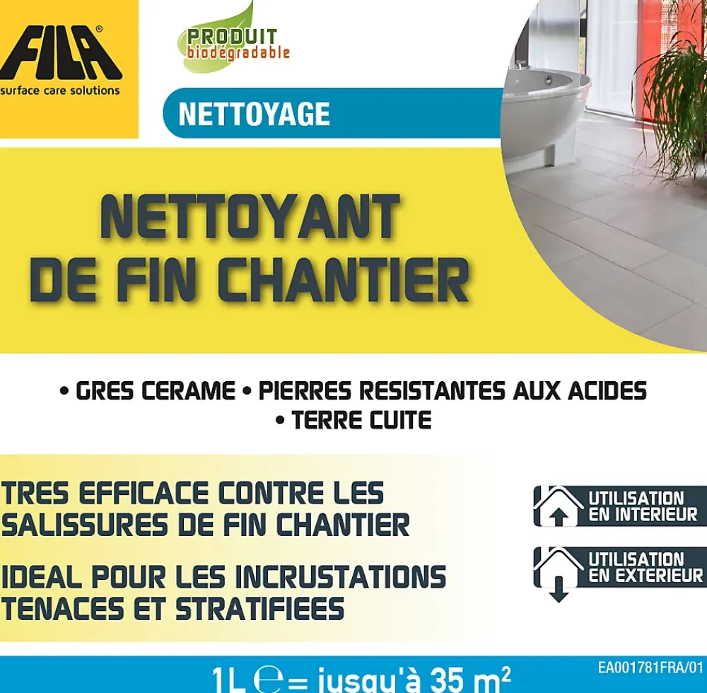 Fila Nettoyant fin de chantier intérieur extérieur 1L