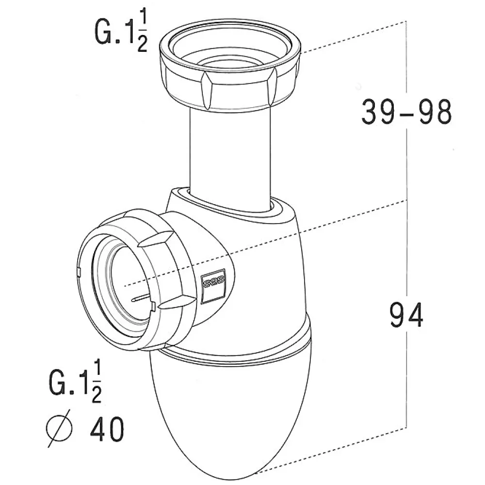 Nicoll Siphon évier bi-matière BM552 0224286