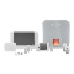 Diagral Pack alarme Précision sirène GSM DIAG04CSF + Détecteur d'ouverture DIAG39APX + Télécommande multifonction AL41ACK