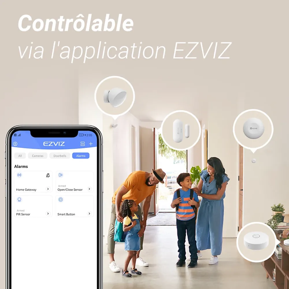 Ezviz Alarme Sans Fil-Pack alarme et contrôle domotique Matter