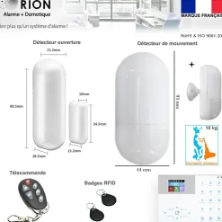 Alarme Orion Alarme Sans Fil-Pack sans fil connectée IP + GSM 4G avec sirène à piles - pour maison 3 à 5 piéces.