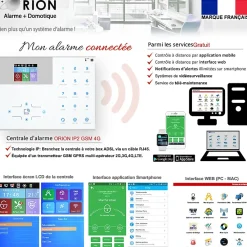 Alarme Orion Pack sans fil connectée IP + GSM 4G avec sirène solaire - pour maison 5 à 7 piéces.