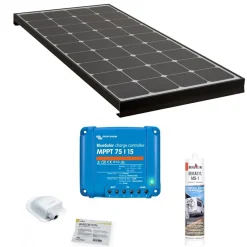 Antarion Kit Panneau Solaire-Pack BLACK BOOSTER Panneau Solaire 170W + Régulateur solaire MPPT20