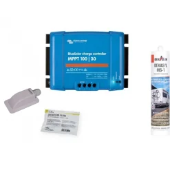 Antarion PACK BLACK BOOSTER 170W Seul Panneau solaire Camping Car + Kit de pose solaire avec Régulateur de Charge