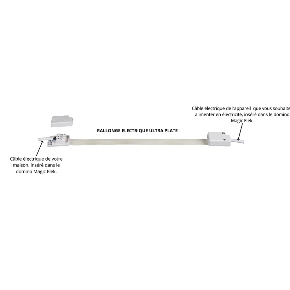 Magic Elek Pack câble ultra-plat 3 lignes 1m 16A 3500W