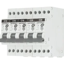 Zenitech Disjoncteur Et Coupe-Circuit-Pack de 5 disjoncteurs 1x10A + 2x16A + 2x20A -