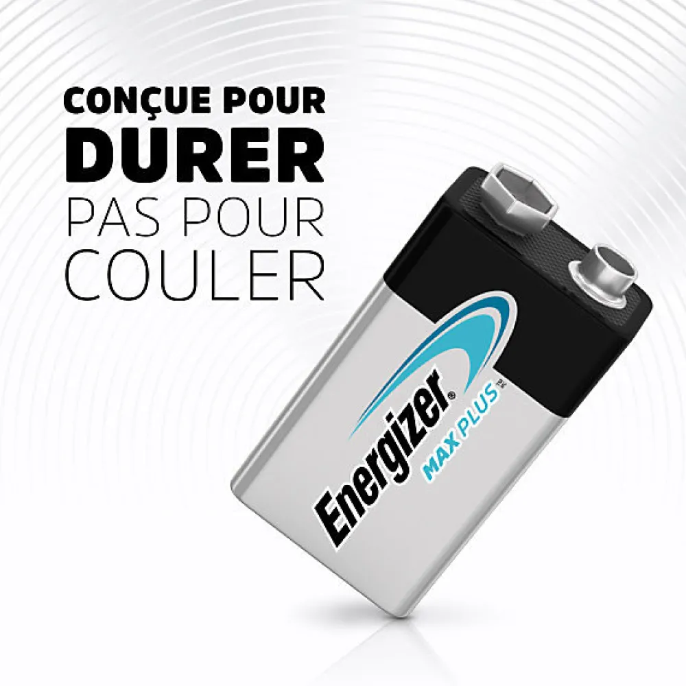 Energizer Pile Alcaline-Pack de 4 - Max Plus Alcaline 9V, pack de 1 Pile