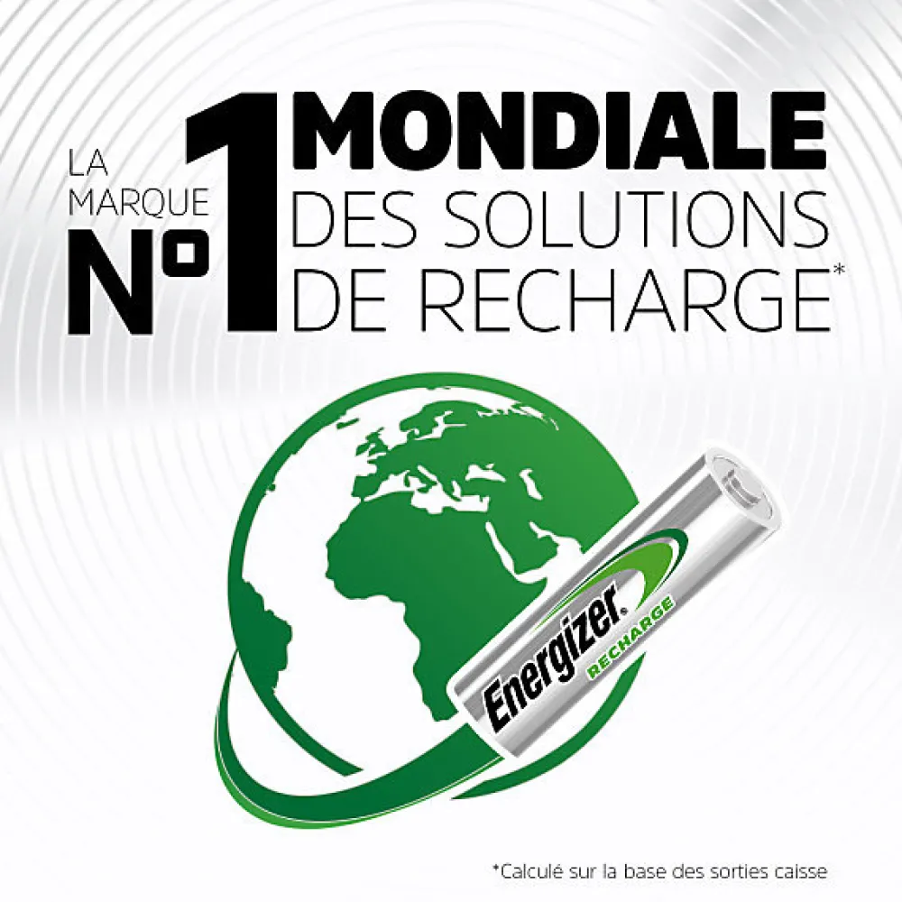 Energizer Pile Aa|Pile Rechargeable-Pack de 3 - , Power Plus Rechargeable AA/HR6, pack de 4 Piles