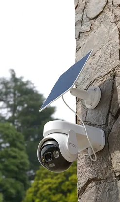 Imou Caméra De Surveillance-Pack de 2 kits caméra 3K rotative AOV – énergie solaire + 2 cartes SD