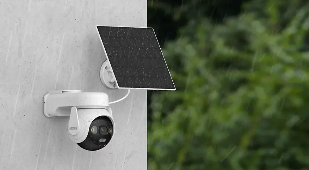 Imou Caméra De Surveillance-Pack de 2 kits caméra 3K rotative AOV – énergie solaire + 2 cartes SD