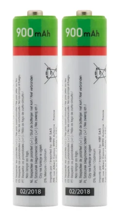 Thomson Pile Aa|Pile Alcaline-Pack de 2 piles rechargeables HR03 AAA 900 mAh -