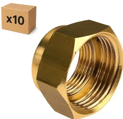 Raccords Dumont PACK de 10 réductions laiton a visser femelle/femelle installation plomberie chauffage diamètre 1/2" (15x21) diamètre 3/8" (12x17)