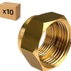 Raccords Dumont Tube Et Raccord Cuivre-PACK de 10 réductions laiton a visser femelle/femelle installation plomberie chauffage diamètre 3/4" (20x27) diamètre 3/8" (12x17)