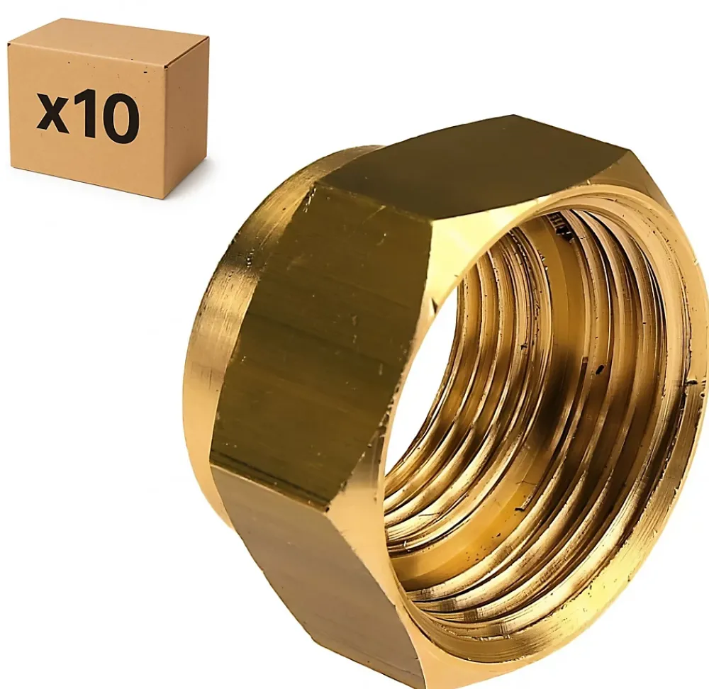 Raccords Dumont Tube Et Raccord Cuivre-PACK de 10 réductions laiton a visser femelle/femelle installation plomberie chauffage diamètre 3/4" (20x27) diamètre 3/8" (12x17)