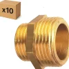 Raccords Dumont PACK de 10 réductions laiton a visser mâle/mâle installation plomberie chauffage diamètre 5/8" diamètre 1/2" (15x21)