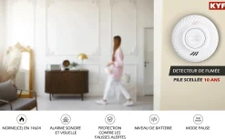 Kyf Alarme Sans Fil-Pack Essentiel Sécurité intérieure Connectée Vidéosurveillance, Incendie & Intrusion