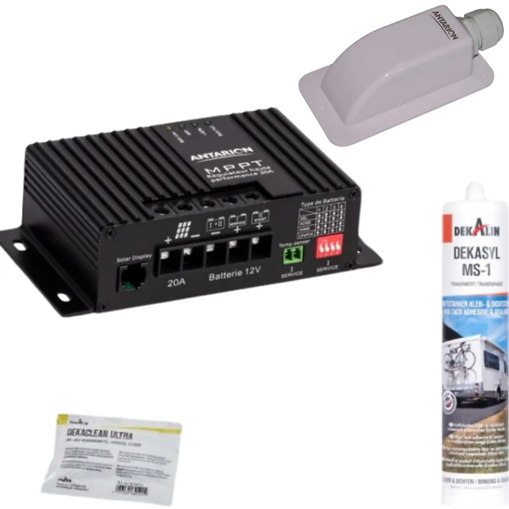 Antarion Onduleur Et Raccordement Pour Panneau Solaire-Pack Kit de pose solaire avec Régulateur de Charge MPPT 320W 20A Meilleur rendement