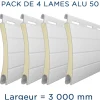Gimenez Ganga Pack 4 lames - 3000mm - Aluminium 50 - Blanc