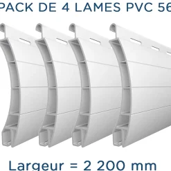 Lakal Pack 4 lames - 2200mm - PVC56 - Blanc - AJ