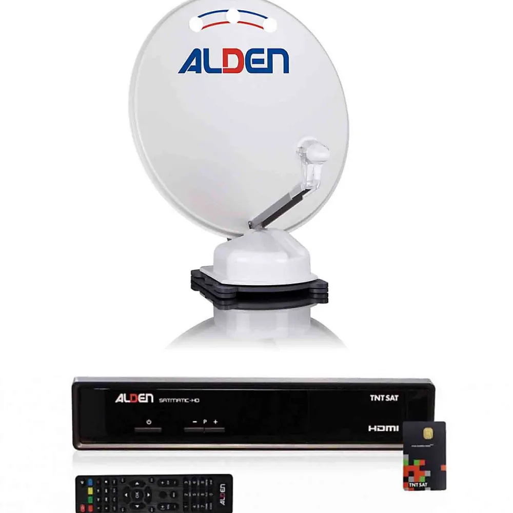 Alden Pack ORBITER 65 Parabole Auto + Récepteur satellite SATMATIC HD TNTSAT
