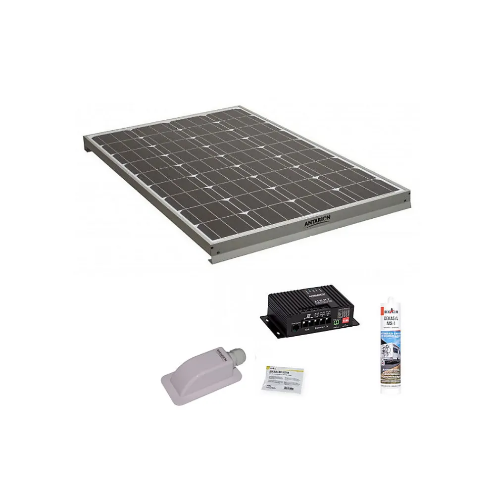 Antarion Kit Panneau Solaire-Pack Panneau Solaire Monocristallin 140W + Kit de Pose Solaire avec Régulateur