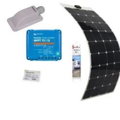 Antarion Pack Panneau Solaire Souple 135W Camping car Van Life + Régulateur solaire VICTRON 220W 15A