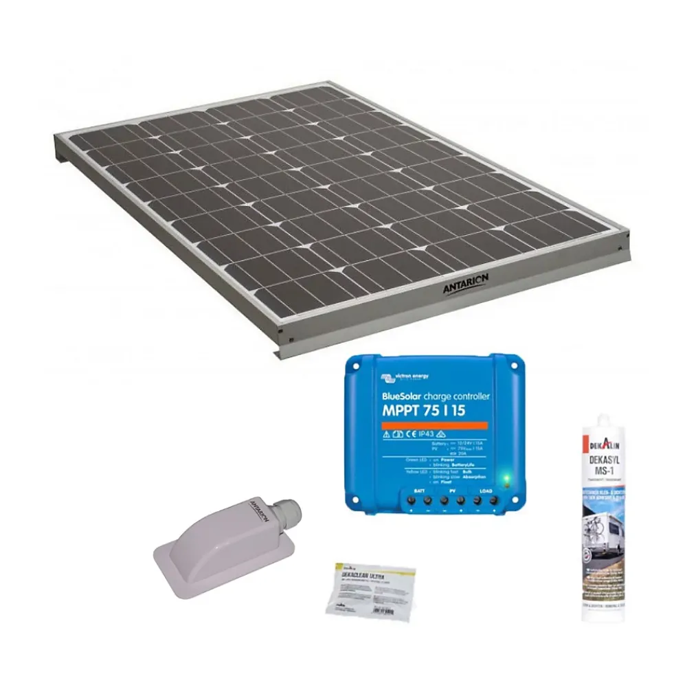Antarion Kit Panneau Solaire-Pack Panneau Solaire 120W Camping-car + Régulateur Solaire Victron 15A