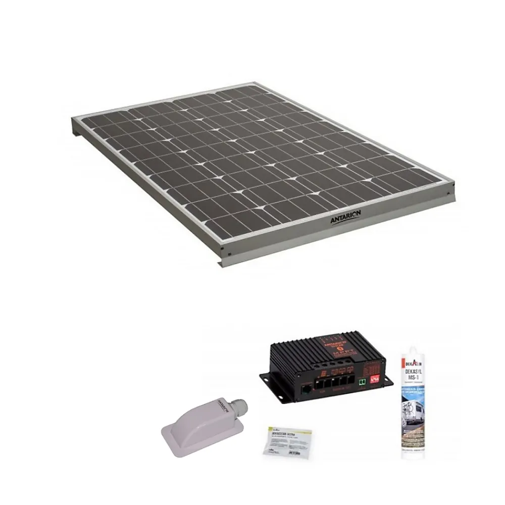 Antarion Kit Panneau Solaire-Pack Panneau solaire 140W camping car + Régulateur de charge pour panneau solaire MPPT10A BLUETOOH