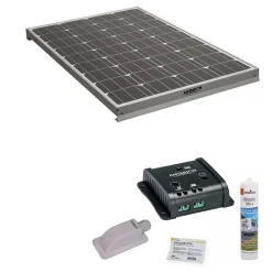 Antarion Kit Panneau Solaire-Pack Panneau solaire 160W camping car + Kit de pose solaire avec régulateur de charge PWM 160W 10A
