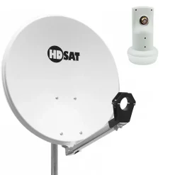 Hdsat Pack Parabole satellite acier 60cm + LNB Single HD 4K