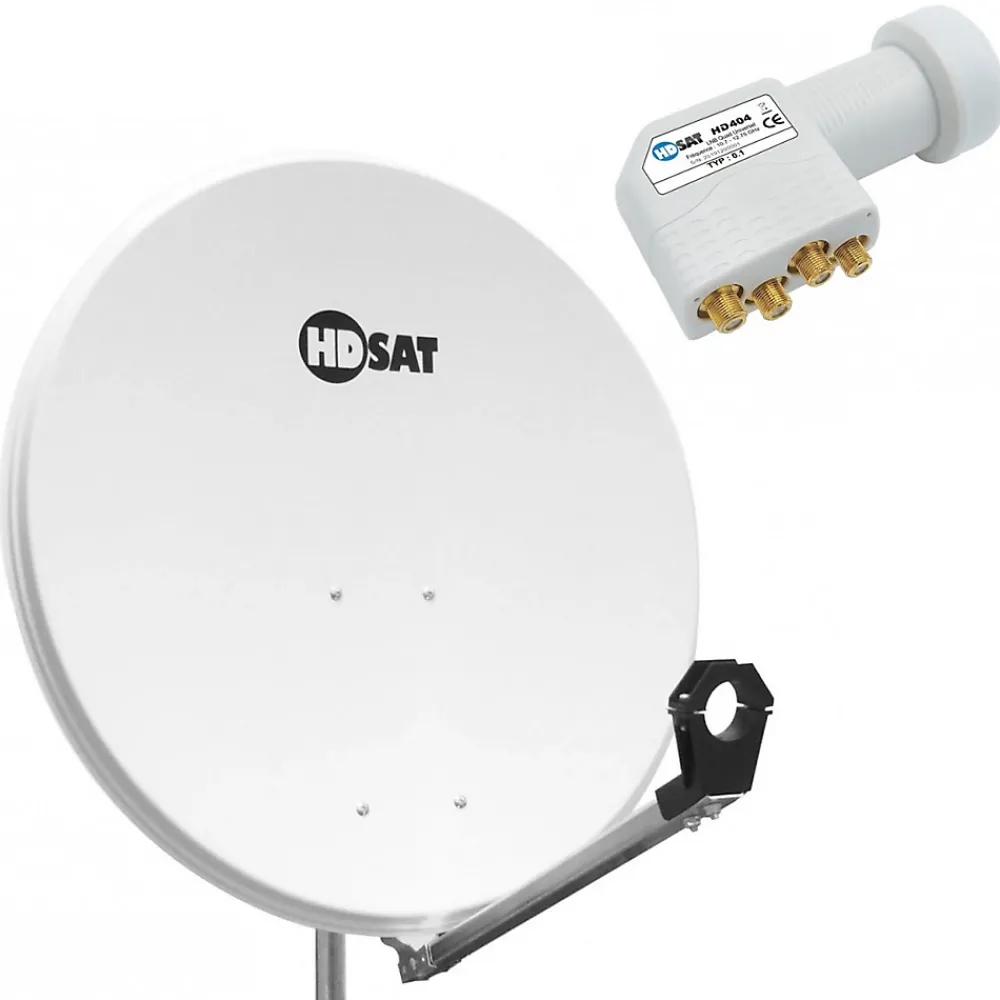 Hdsat Antenne, Parabole Et Fixation-Pack Parabole satellite acier 80cm + LNB Quad Universel 0,1dB