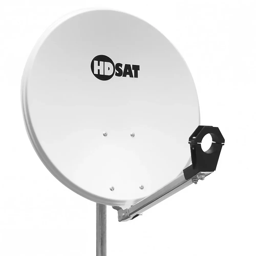Hdsat Antenne, Parabole Et Fixation-Pack Parabole satellite acier 60cm avec Support LNB + LNB Single + Décodeur Satellite ASTRA HD + Carte