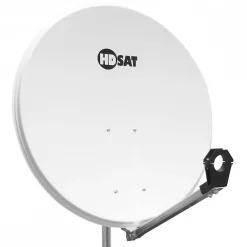 Hdsat Pack Parabole satellite acier 80cm avec Support LNB + LNB Single + Décodeur Satellite ASTRA HD + Carte