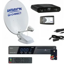 Antarion Antenne, Parabole Et Fixation-Pack Parabole Satellite Automatique 85cm + Récepteur TNTSAT HD + Positionneur