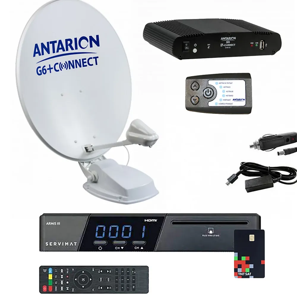 Antarion Antenne, Parabole Et Fixation-Pack Parabole Satellite Automatique 85cm + Récepteur TNTSAT HD + Positionneur