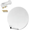 Hdsat Antenne, Parabole Et Fixation-Pack Parabole satellite fibre composite Blanche 60cm BRIDES INOX + LNB Twin HD 4K