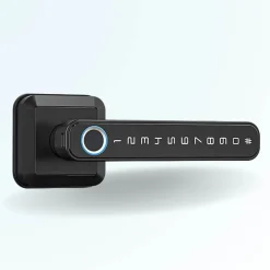 LOCKY Serrure Connectée|Serrure De Porte-Pack poignée biométrique connectée -5 à empreinte digitale, code et bluetooth + passerelle wifi