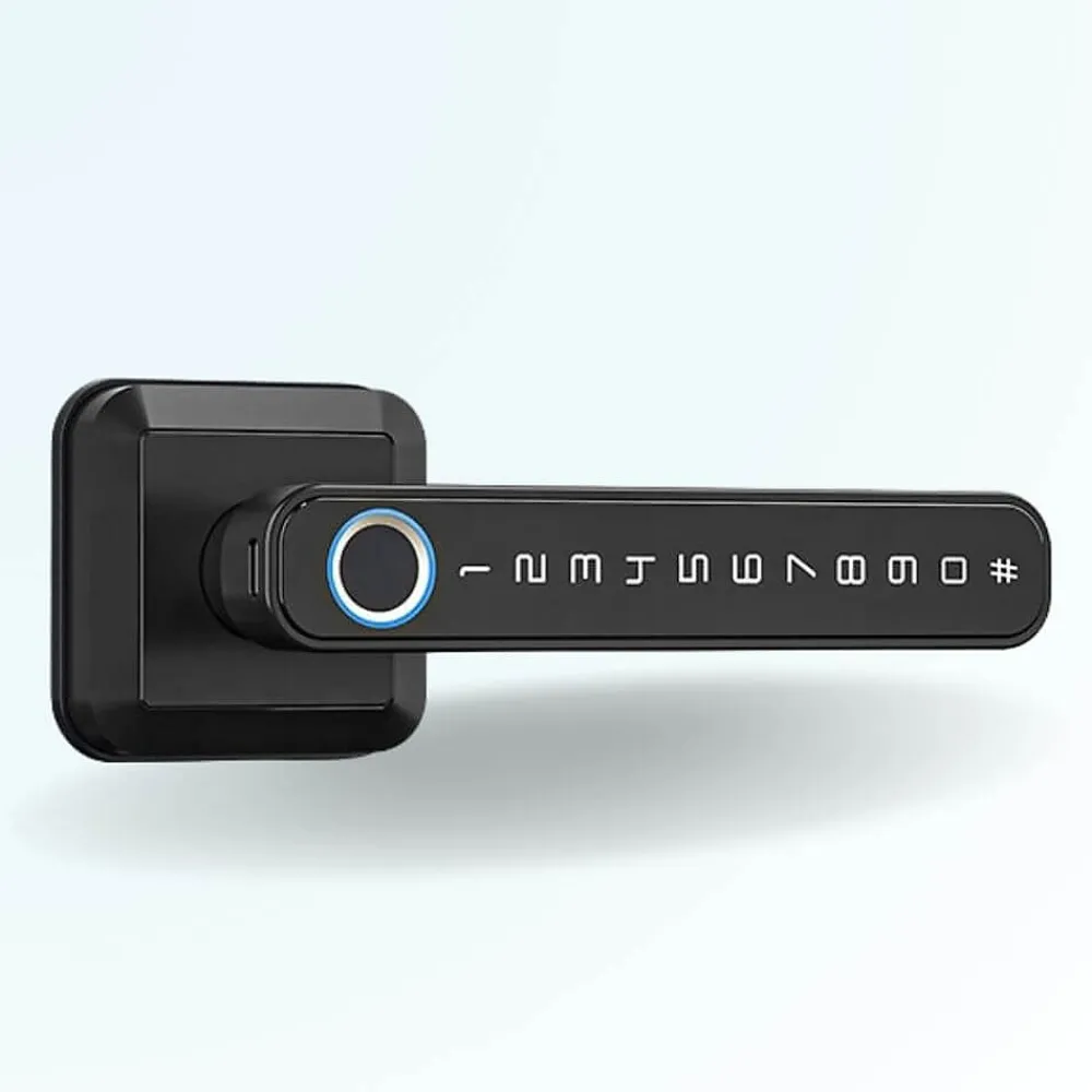 LOCKY Serrure Connectée|Serrure De Porte-Pack poignée biométrique connectée -5 à empreinte digitale, code et bluetooth + passerelle wifi